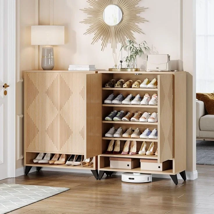 wood shoe storage cabinet