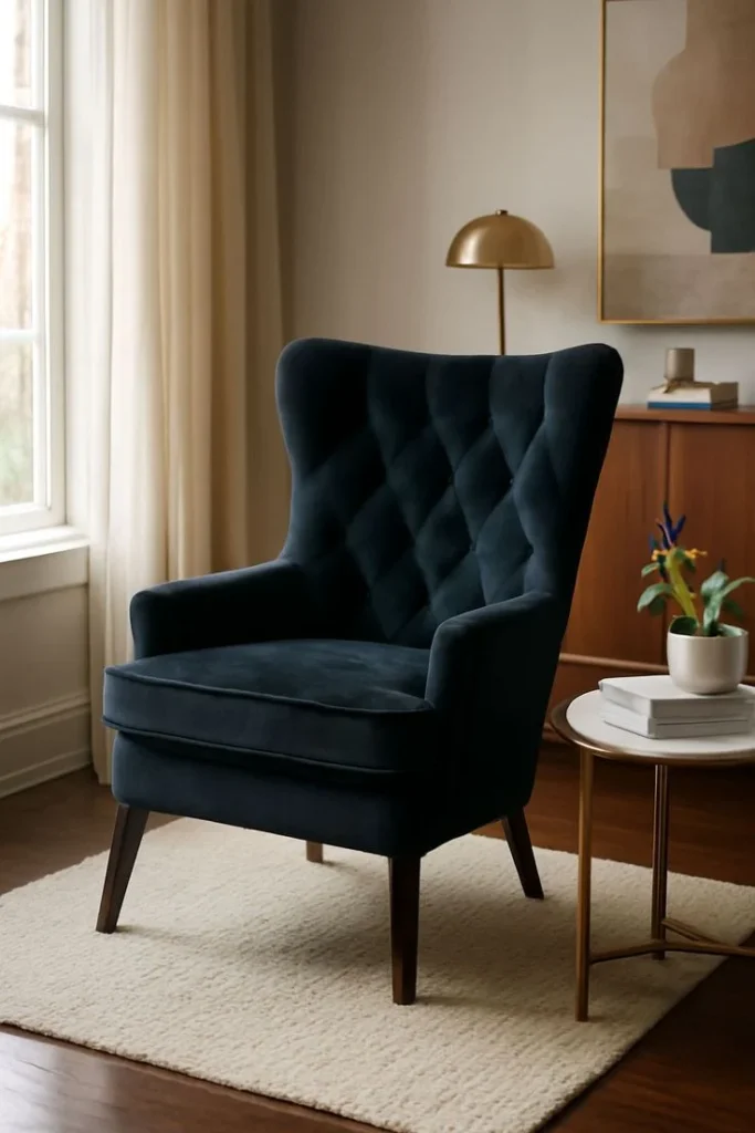 Black Velvet Chair