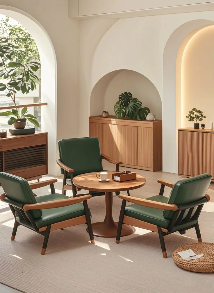 Green Round Table Set