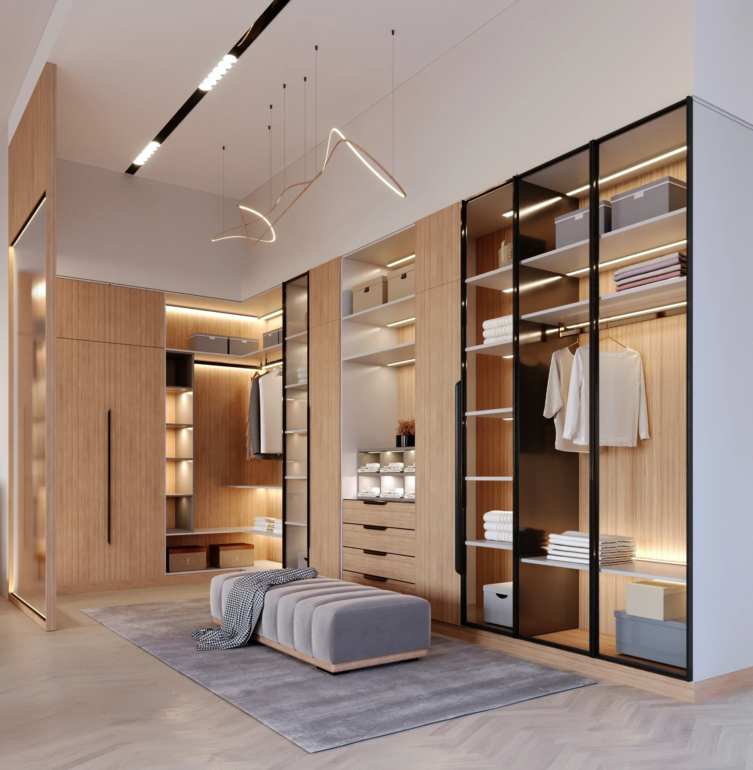 Glass I-shaped Wardrobe