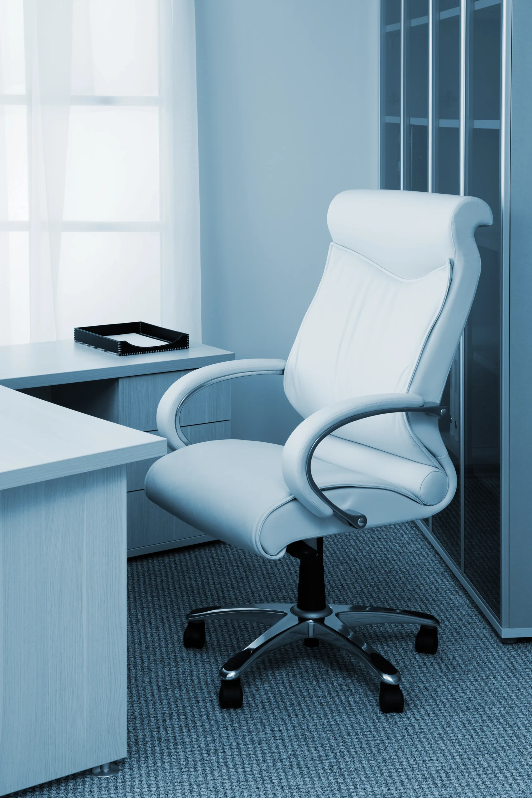 White leather armchair